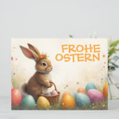 Carte Frühlingsgrüß vom Osterhasen (Debout devant)