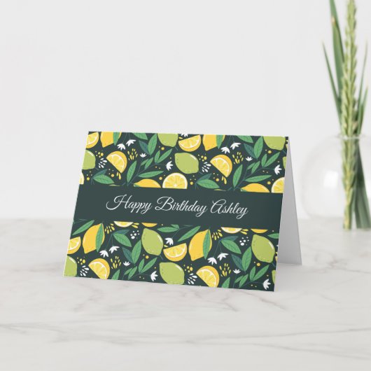 Carte Fruit de citron jaune et de citron vert Motif Anni (Devant)