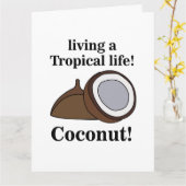 Carte Fruit de coco Anniversaire d'été tropical (Fleur jaune)