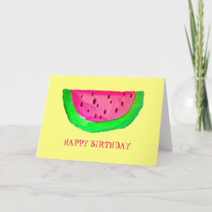 Carte Fruit de pastèque rose juteux Joyeux anniversaire