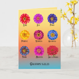 Carte Fruitage de l'esprit avec les Zinnias