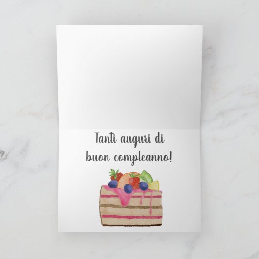 Carte Fruitcake d'aquarelle italienne (Intérieur)