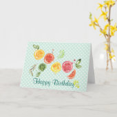 Carte Fruits d'agrumes en aquarelle (Fleur jaune)