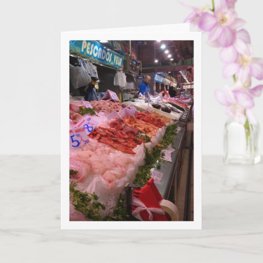 Carte Fruits de mer au Mercado Central, Valence, Espagne (Orchidée)