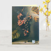 Carte FRUITS DE SAISON -PROSPÉRITÉ marron jaune vert (Fleur jaune)