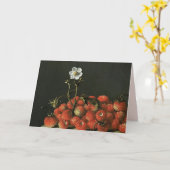 CARTE FRUITS ROUGES / FRAISES ET FLEUR (Fleur jaune)
