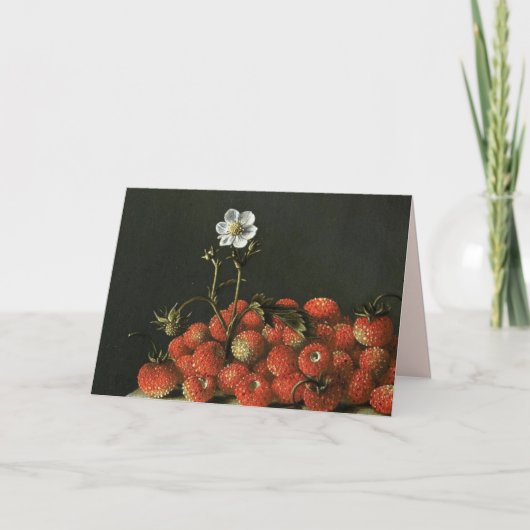 CARTE FRUITS ROUGES / FRAISES ET FLEUR (Devant)