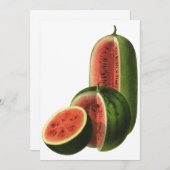 Carte Fruits vintages de pastèques, Grands ronds, Alimen (Devant / Derrière)