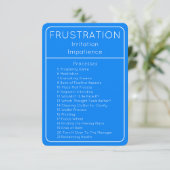 Carte Frustration Blue Law of Attraction Processes (Debout devant)