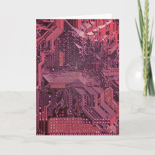 Carte Fuchsia Cyber Circuit Board Tech Art Electronique (Devant)