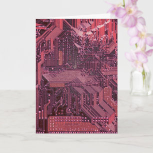 Carte Fuchsia Cyber Circuit Board Tech Art Electronique