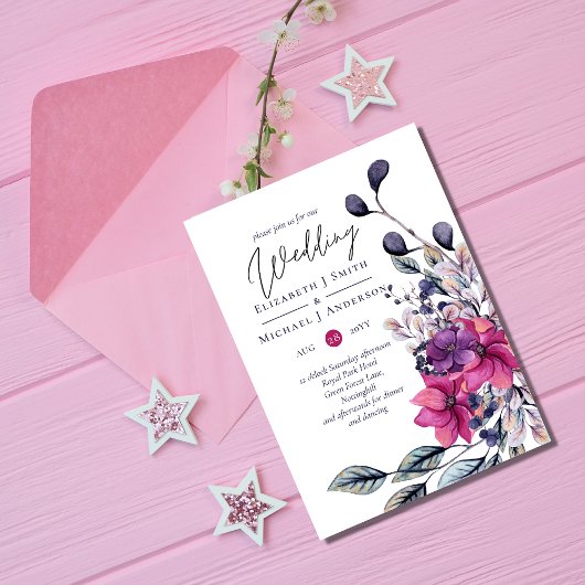 Carte Fuchsia Dreams Jolie Mariage de automne d'automne 