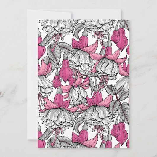 Carte Fuchsia en blanc et rose (Devant)
