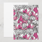 Carte Fuchsia en blanc et rose (Devant / Derrière)