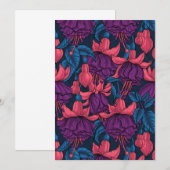 Carte Fuchsia en bleu et violet (Devant / Derrière)