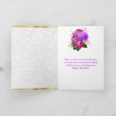 Carte Fuchsia et fleurs démodées violettes Anniversaire (Intérieur)