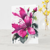 Carte Fuchsia - Fleurs aquarelles (Fleur jaune)