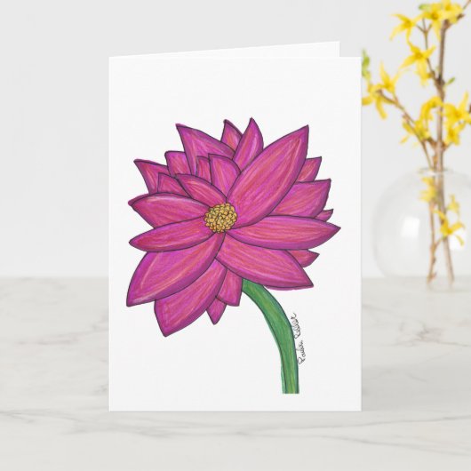Carte Fuchsia Flower Blank (Fleur jaune)