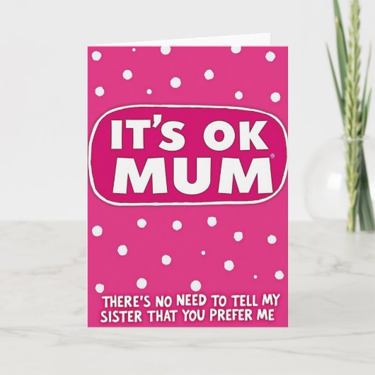 Carte Fuchsia Mums Day Polka Dot Card (Devant)