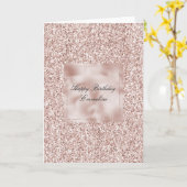 Carte Fuchsia Pailleté Anniversaire Glitzy (Fleur jaune)