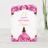 Carte Fuchsia Princesse Fleurs Joyeux Anniversaire (Devant)