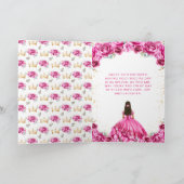 Carte Fuchsia Princesse Fleurs Joyeux Anniversaire (Intérieur)