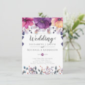 Carte Fuchsia Rose Orange Ginger Wedding Invite Budget (Debout devant)