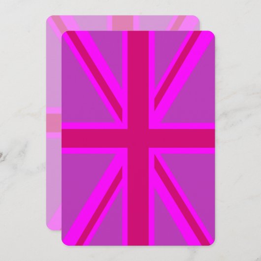 Carte Fuchsia Union Jack (Devant / Derrière)