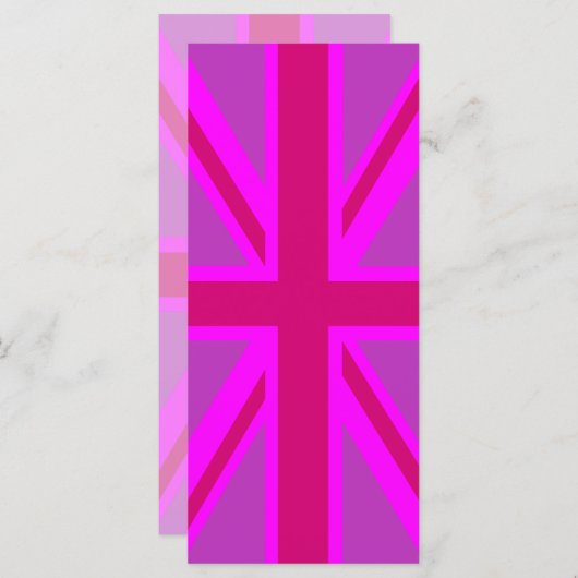 Carte Fuchsia Union Jack (Devant / Derrière)