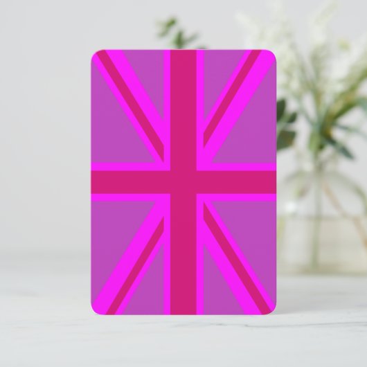 Carte Fuchsia Union Jack (Debout devant)