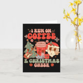 Carte Fueled By Coffee &amp; Christmas Cheer Funny Coffe (Fleur jaune)