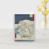 Carte Fujikawa par Ando, Hiroshige Ukiyoe (Fleur jaune)