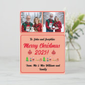 Carte Fully Customisable 2 Photo Traditional Xmas Card (Debout devant)