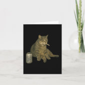 Carte Fumer drôle Mème Chat Cigarette Kitten Boire B (Devant)