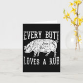 Carte Fumer drôle Viande Bacon Lover Barbecue Chef Fumée (Fleur jaune)