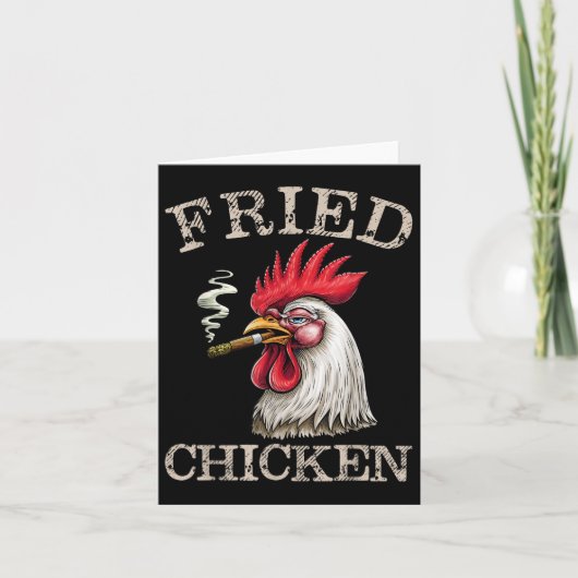 Carte Fumer Fried Poulet Graphique Mauvaises Herbes Homm (Devant)