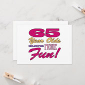 Carte Fun 65e anniversaire (Devant/Arrière en situation)
