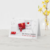 Carte Fun Anniversaire du Realtor Rouge Blanc Maison Int (Fleur jaune)