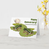 Carte Fun Anniversaire Femme Grenouille Couple Lily Pads (Fleur jaune)