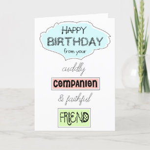 Carte Fun Anniversaire Salutations de Chien Chat à N'Imp
