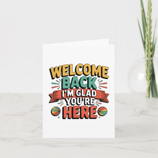 Carte Fun Back To School Teacher, bienvenue Back.i’m Gla (Devant)