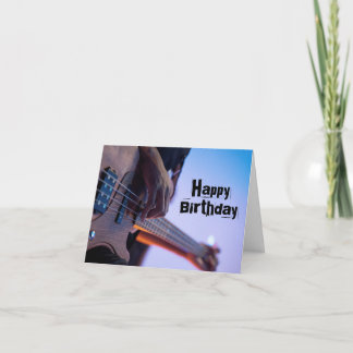 Carte Fun Baid Bass Guitare Lecteur Musicien Anniversair