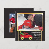 Carte Fun Billboard Style photo moderne Festin Noël (Devant / Derrière)