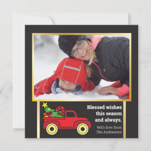 Carte Fun Billboard Style photo moderne Festin Noël