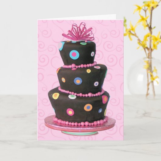 Carte Fun Birday Cake (Fleur jaune)