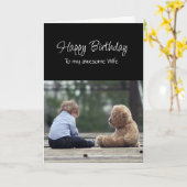 Carte Fun Birthday Awesome Wife Cute Teddy Bear (Fleur jaune)