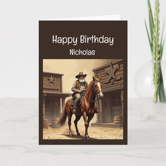 Carte Fun Birthday Western Wild West Humour (Devant)