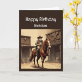 Carte Fun Birthday Western Wild West Humour (Fleur jaune)