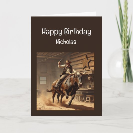 Carte Fun Birthday Western Wild West Humour (Devant)