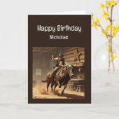 Carte Fun Birthday Western Wild West Humour (Fleur jaune)
